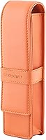 Vista 4 de DiLoro Estuche doble de cuero para lápices para dos bolígrafos y lápices estilográficos (naranja)