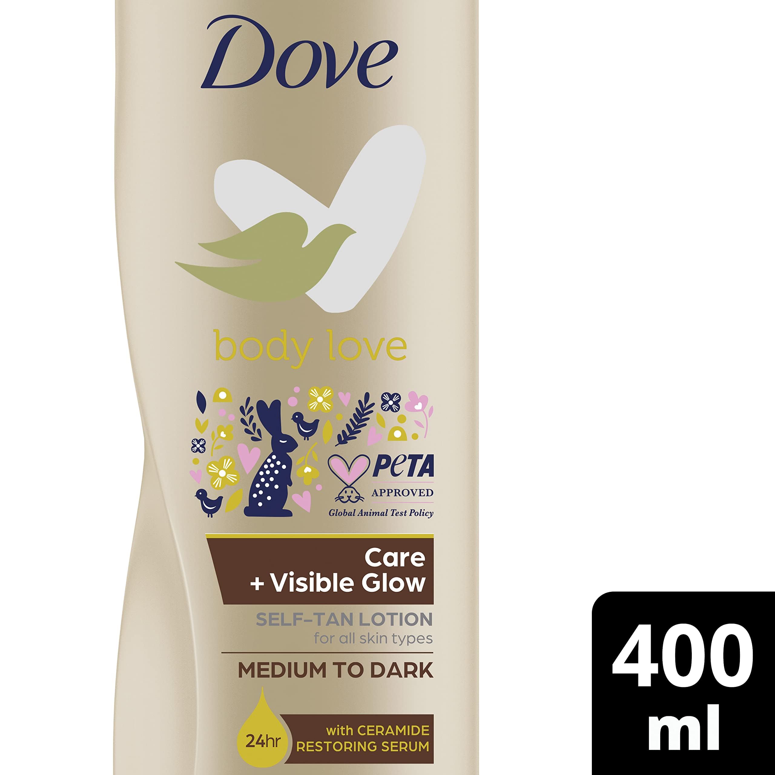 6er Pack - Dove Body Love Bodylotion - Self-Tan Lotion - Care+Visible Glow - 400ml