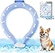 犬 クールネック 首冷やす ペット用 ネッククーラー【18℃凍結 瞬間冷感 ボダン付き 夜光効果】 冷感リング ひんやりリング 軽量タイプ クールリング 冷え首輪 氷結ベルト 犬散歩 子犬 猫用 ペット 暑さ対策 夏用品 アウトドアグ 繰り返し使用 小型犬 中型犬ブルー S