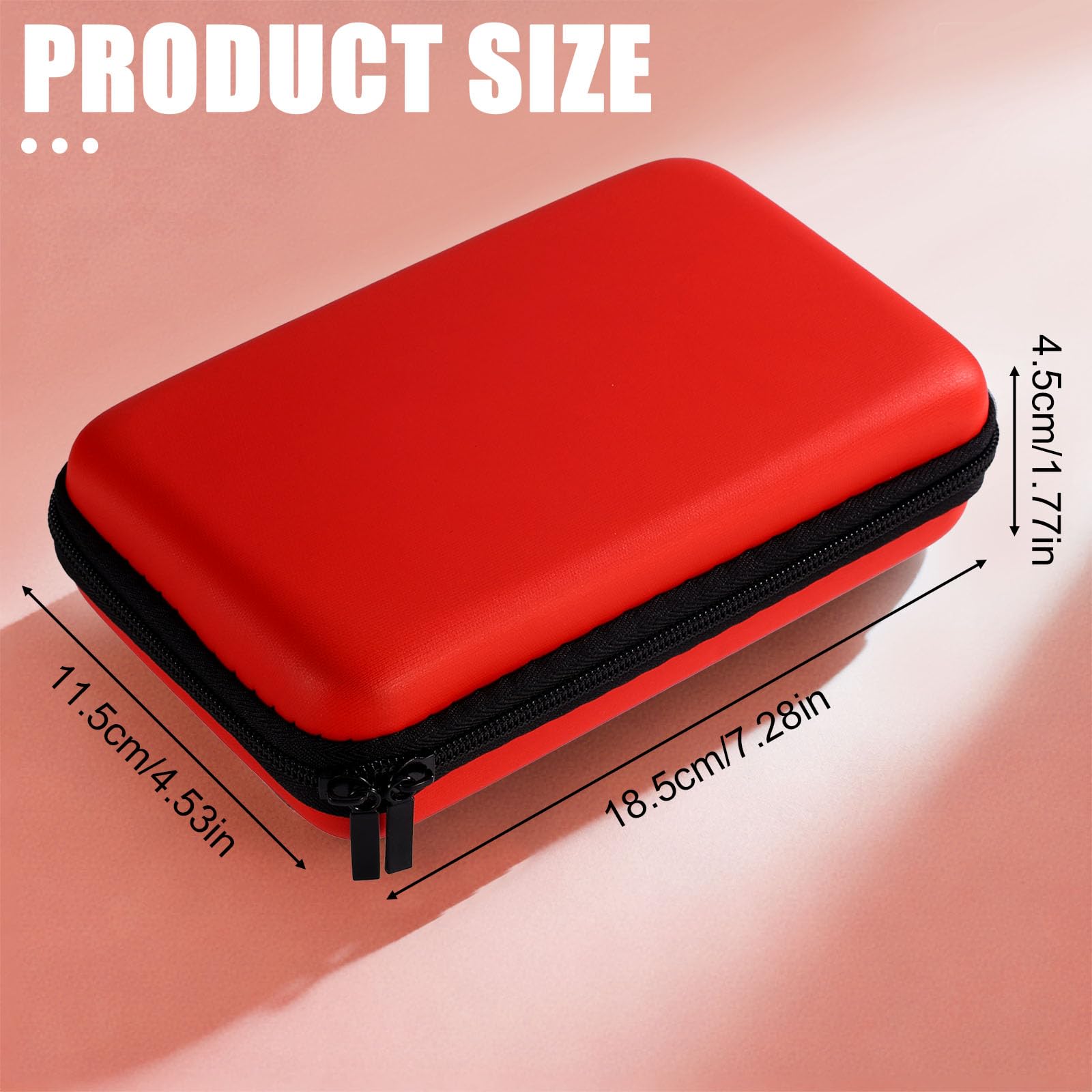 Etui Przechowywania dla New 3DS 3DS 2DS XL DSi DS Lite, Wodoodporne Chroniące Etui Transportowe z Odłączanym Paskiem Nadgarstek Kompaktowa Twarda Osłona dla Przenośnej Konsoli Gier (Czerwony)