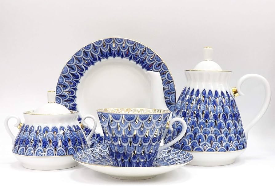 Amazon | Imperial Porcelain Forget-Me-Not 20ピース ティーセット 6