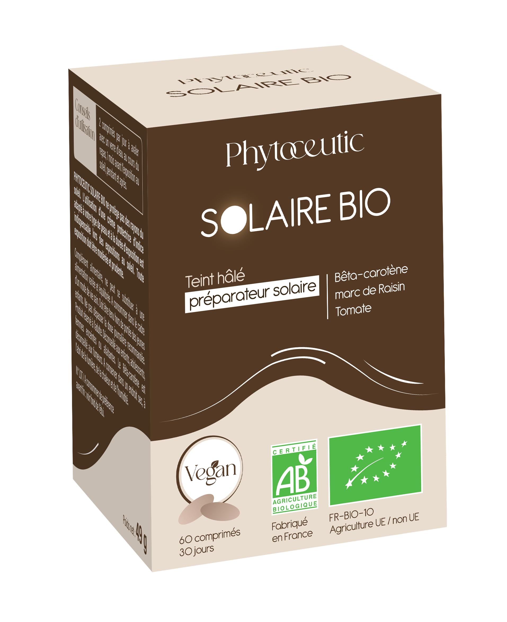Laboratoires Phytoceutic Solaire Bio Hâle Naturel 60 Comprimés 90 g