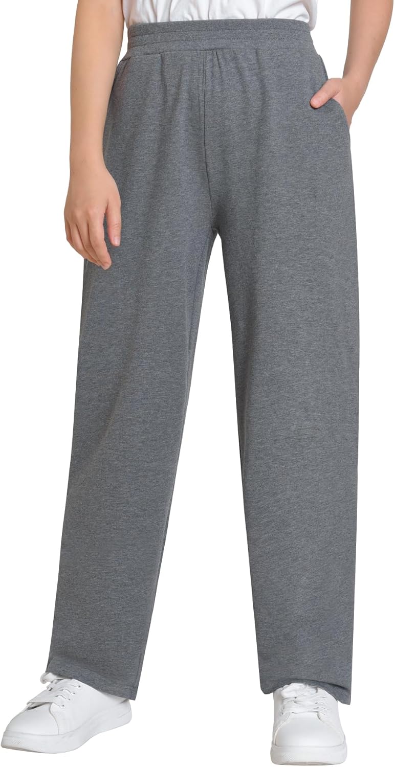 Weintee Women's Petite Cotton Pull On Pants with Pockets