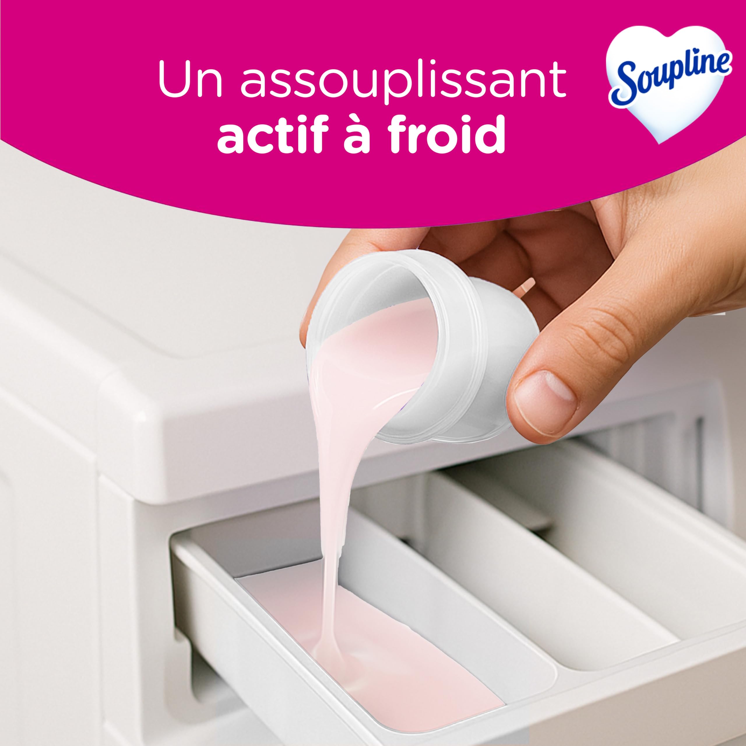 SOUPLINE Adoucissant Linge Hypoallergénique Concentré Senteur Amande Douce, Assouplissant Linge Formule Améliorée pour Plus de Douceur*, Assouplissant Textile Liquide, Soupline Lot de 3x1,35L