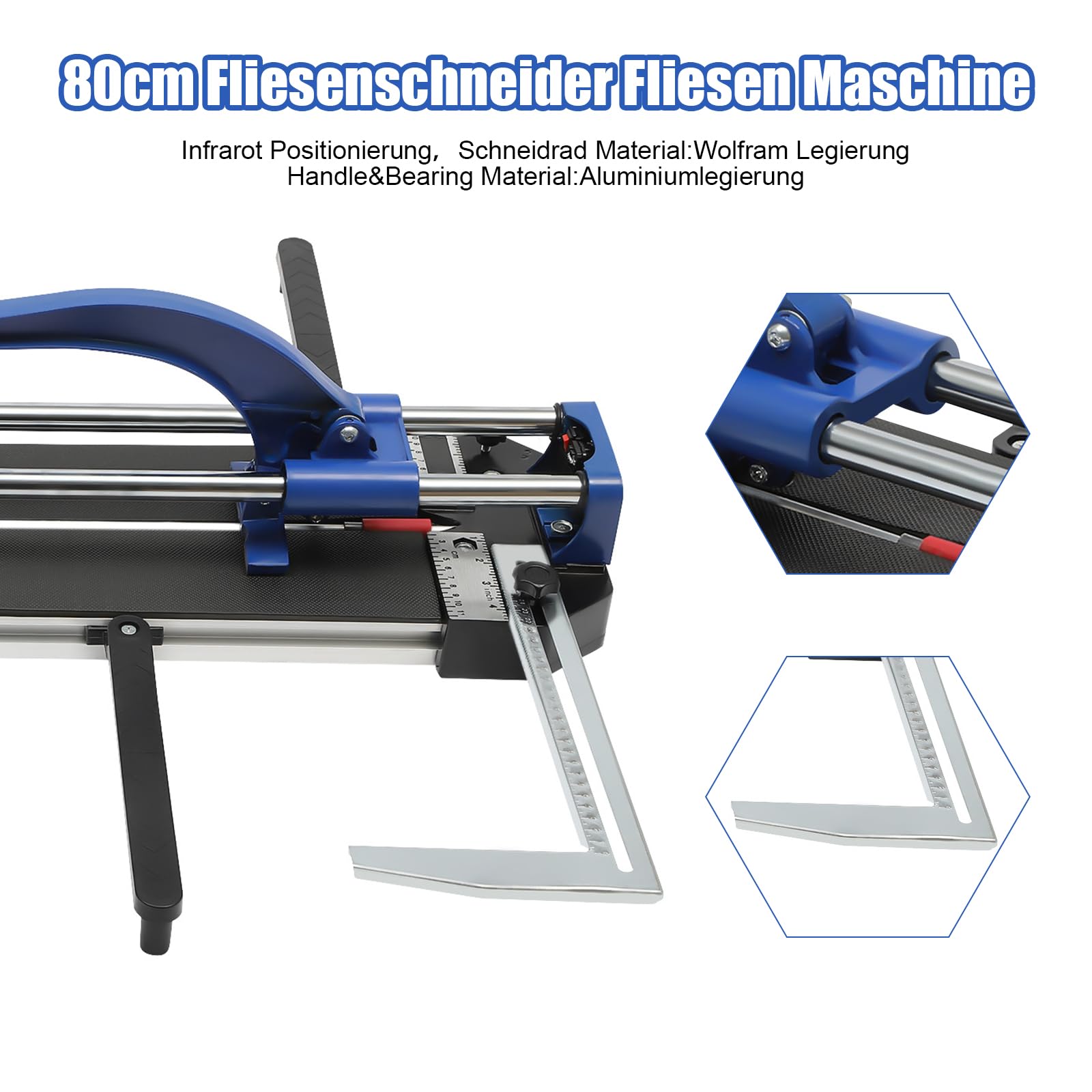 Máquina de corte manual de azulejos de 80 cm, doble riel y soportes manual con precisión de posicionamiento infrarrojo para corte de azulejos Preciser