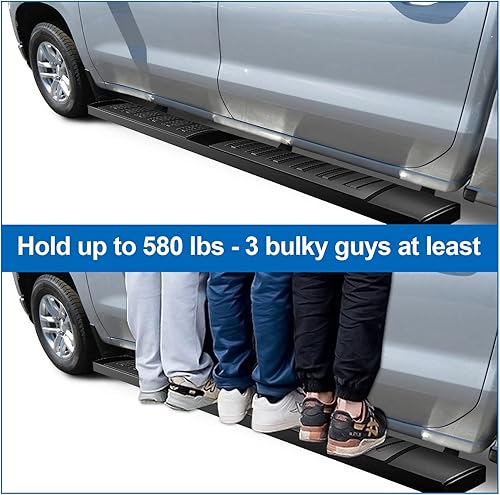 Miniatura 5 de Telpo Estribos de aluminio compatibles con Chevy Silverado 19-23GMC Sierra 1500, 20-23 SilveradoSierra 25003500 Extended CabDouble Cab, escalones