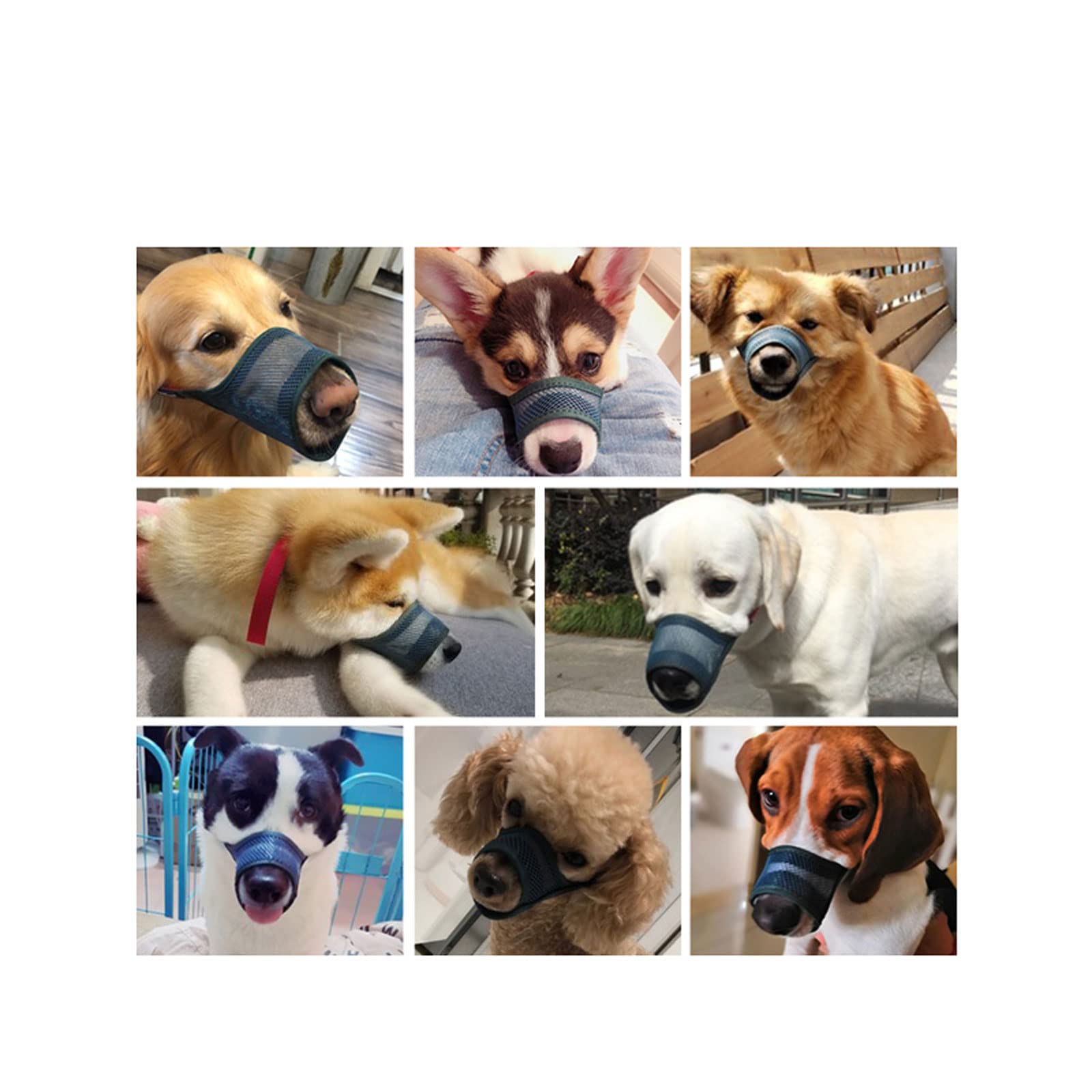 bozal de Perro Bozales de Boca de Perro,Bozal para Perro con Malla Redondeada, Bozal Transpirable para Perros Pequeños Medianos Grandes, Evita Que Coman, Muerdan y Mastiquen.-Iron Grey||5