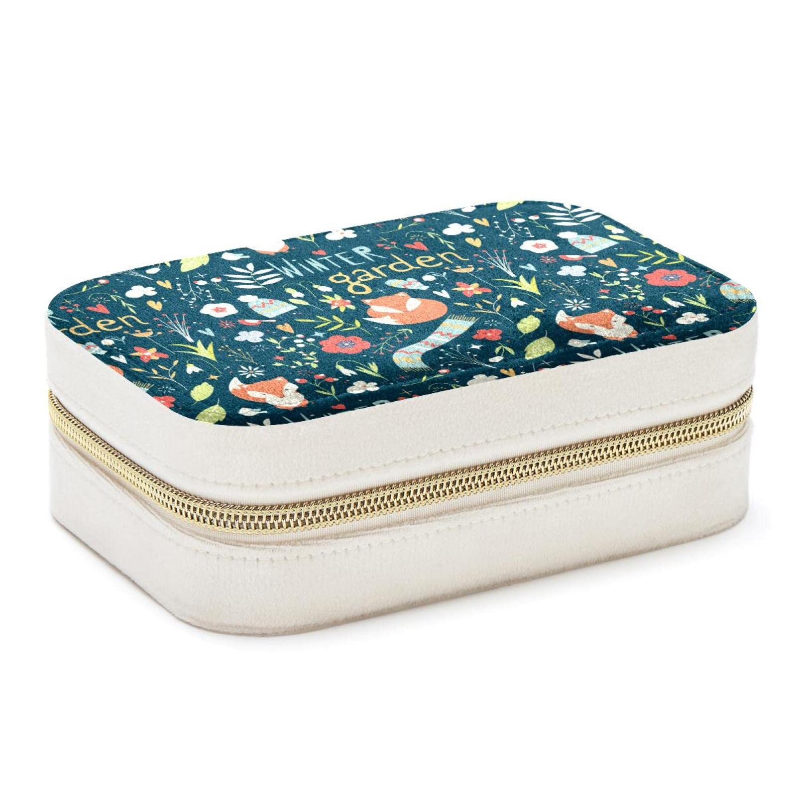 Boîte à bijoux de voyage portable renard pour protéger vos colliers en vacances