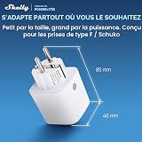 Shelly Plug M Gen3 Blanc – Prise connectée Matter et Wi-Fi, 13A (3000W) Type F, avec Mesure de consommation électrique, Compatible avec Alexa, Google, Home, Apple Homekit - Lot de 4 - 4