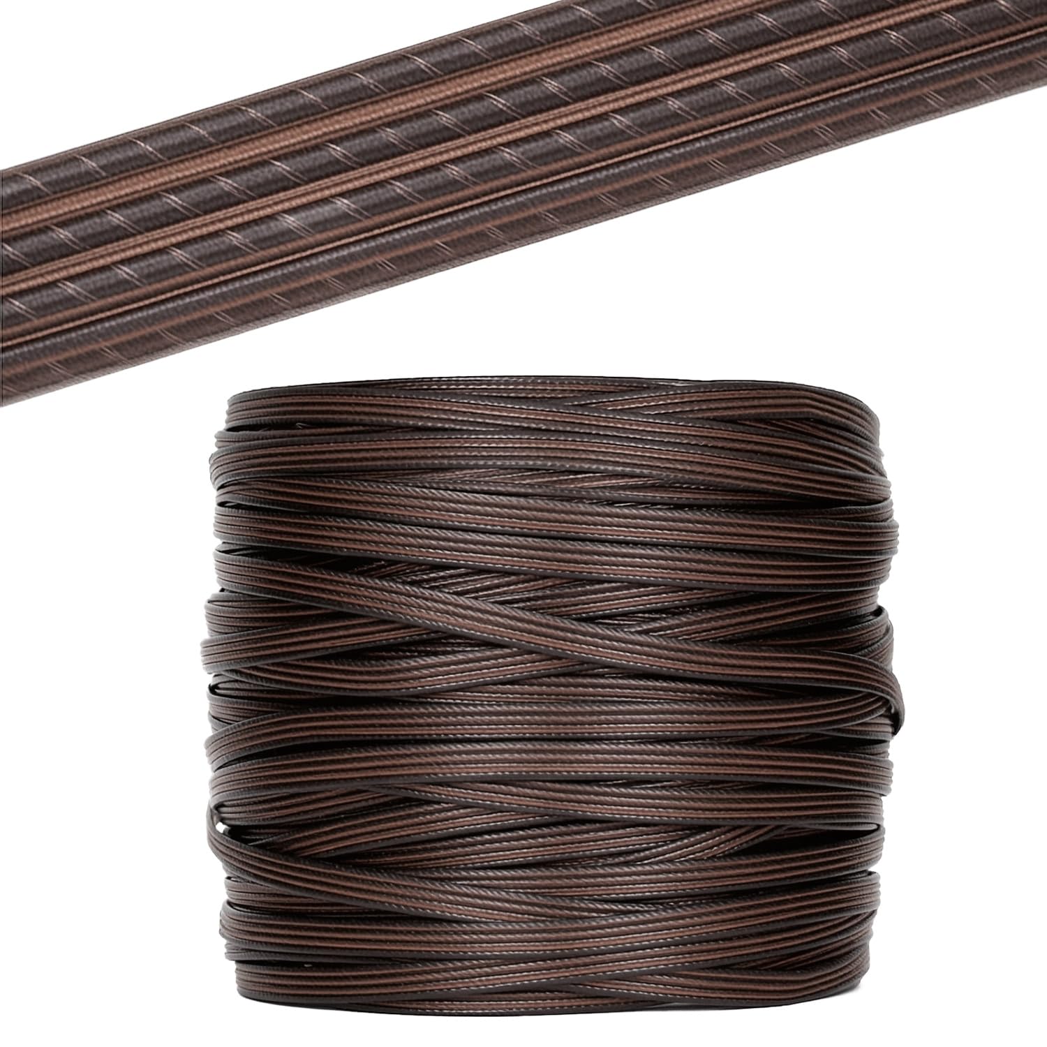QWORK® PE Rattan, Plastic Woven Rattan Repair Material, Coffee, Weather-resistant, for Knitting and Repairs, 0.5 kg