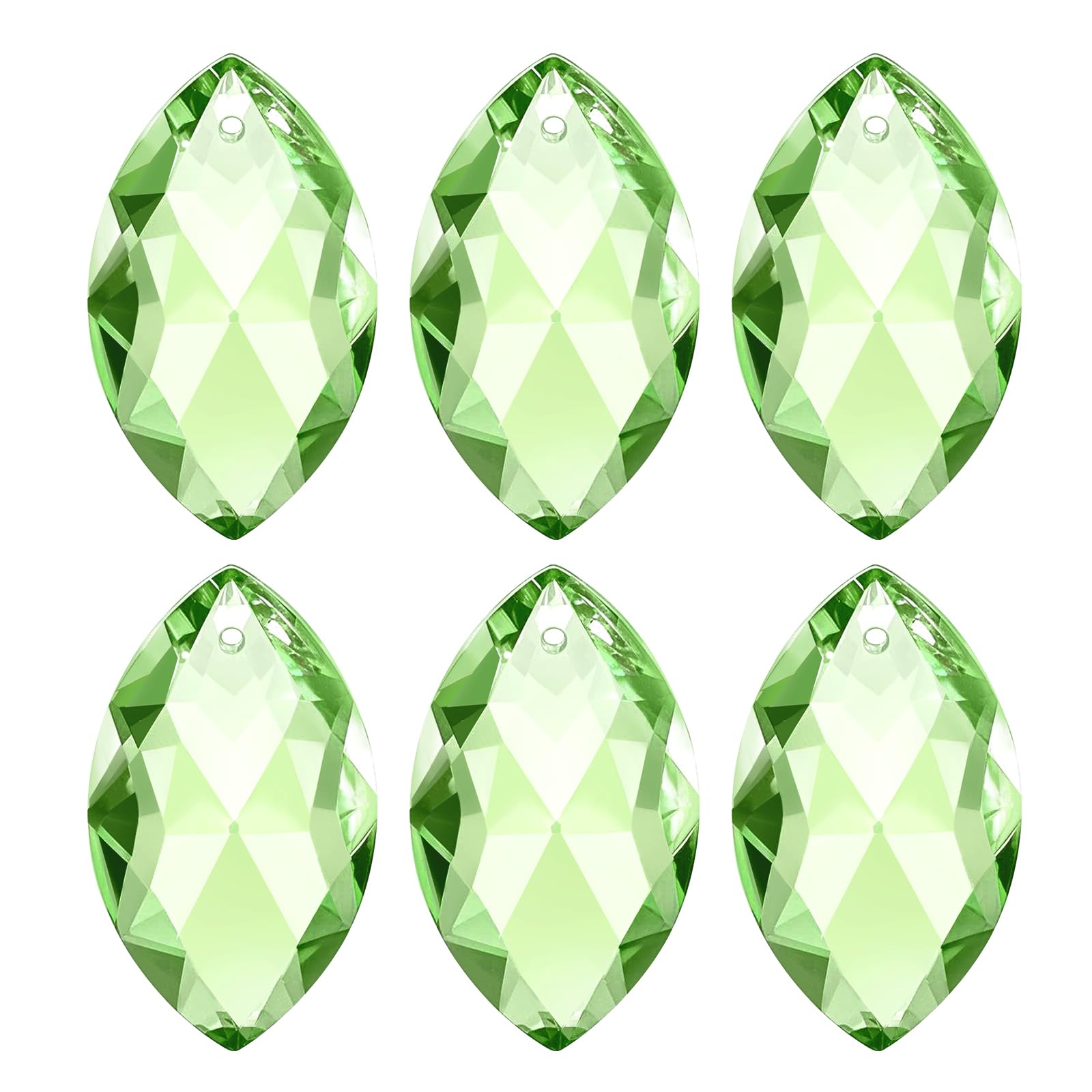 Pendentif en cristal K9 vert clair PATIKIL pour lustre et création de bijoux - Lot de 6