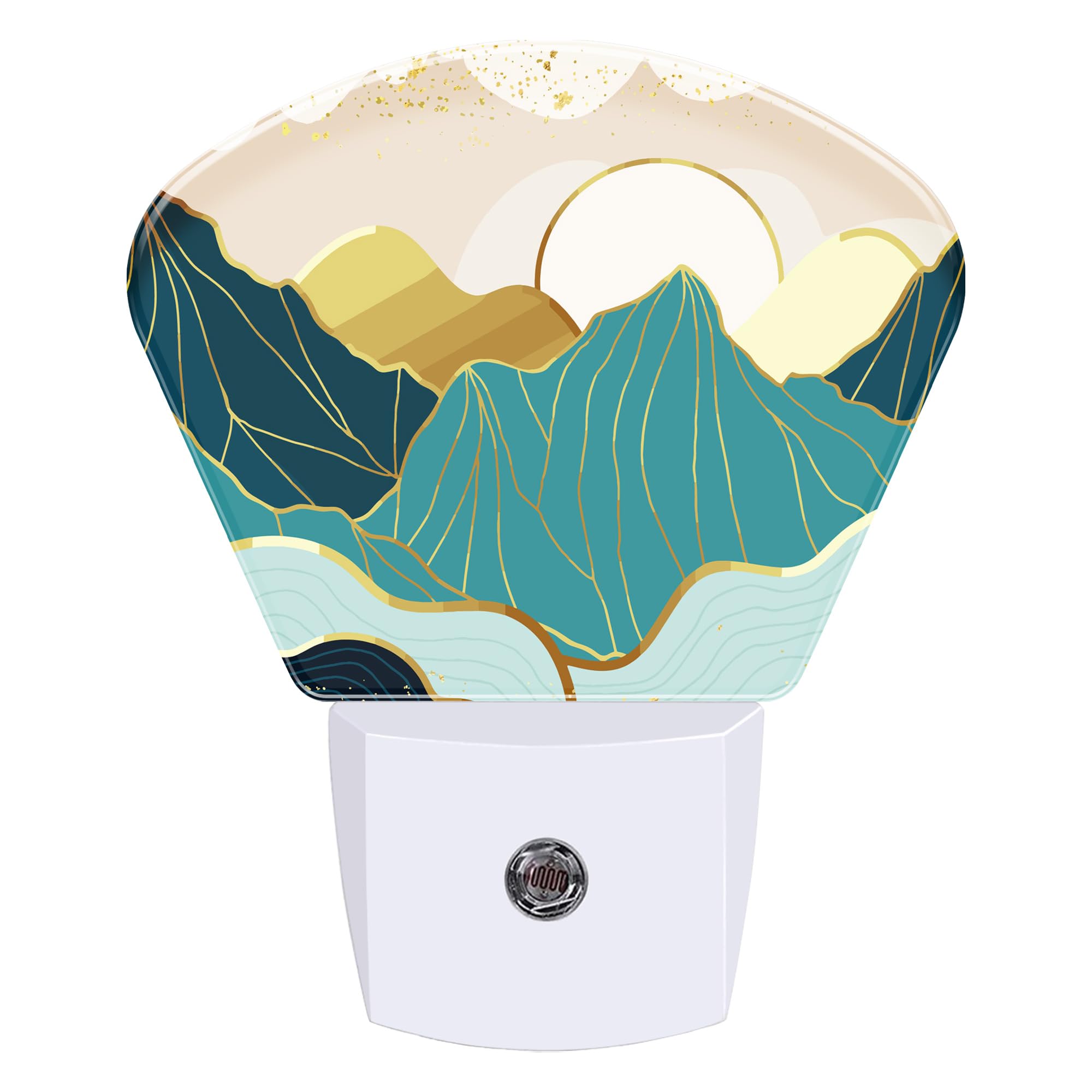 AKKAVNIA Night Light Gold Mountain Plug-in LED Dusk-to-Dawn Sensor Soft Night Lamp Suitable for Home Bedroom Bathroom Hallway