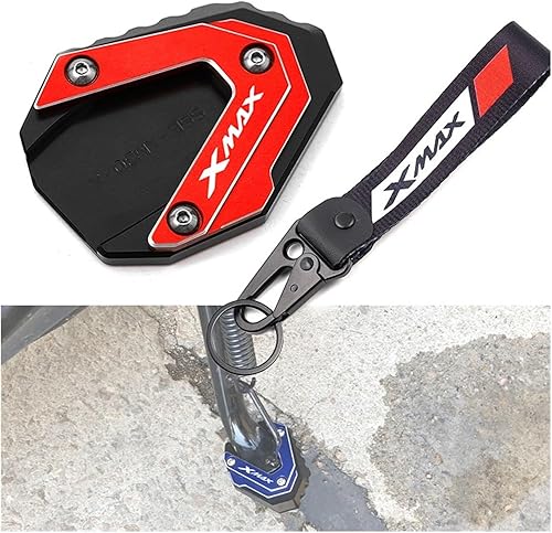 Miniatura 2 de Aluminio CNC para Yamaha Xmax 300 125 250 400 XMAX300 Xmax250 Xmax400 Accesorios de motocicleta CNC Kickstand lateral almohadilla y llavero (color