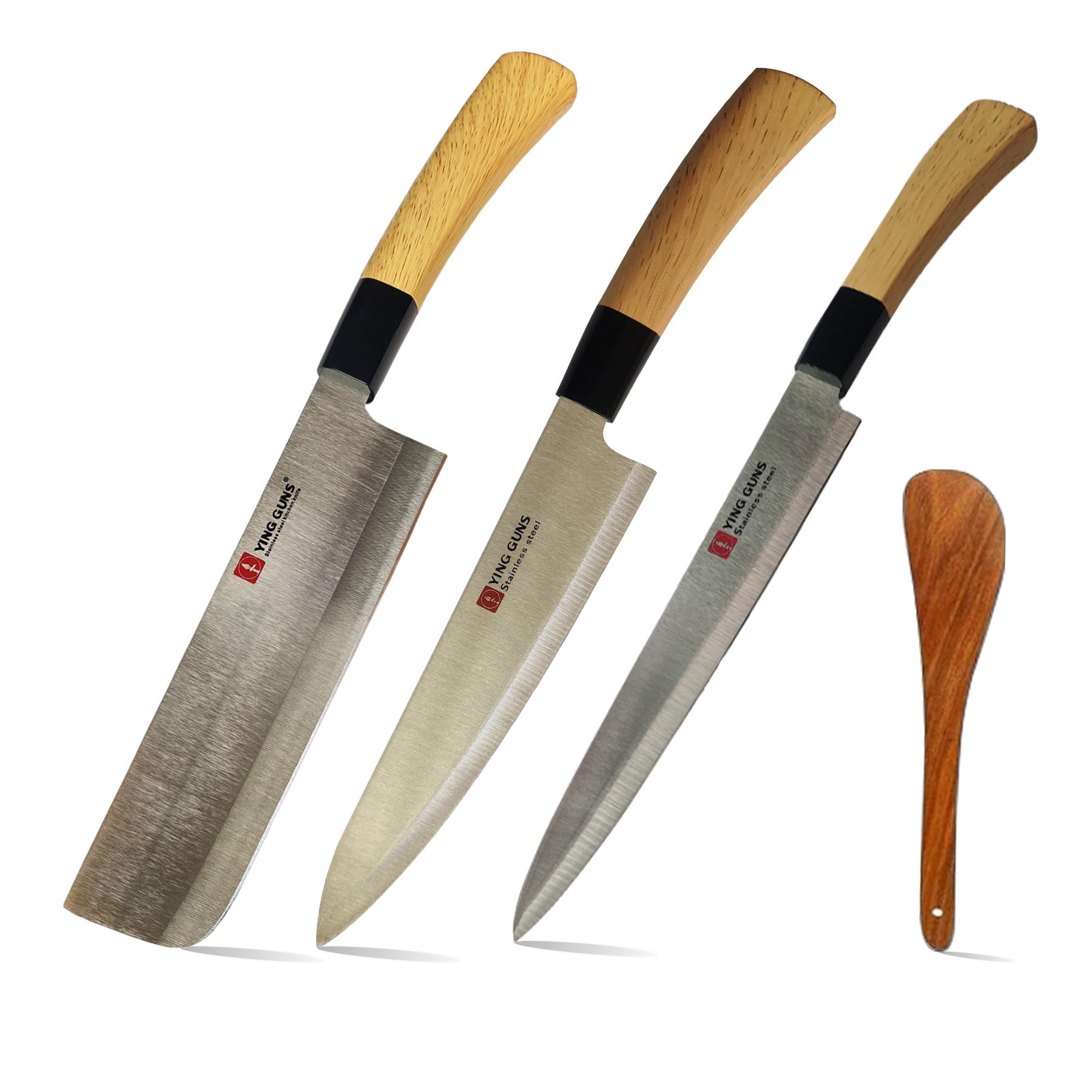 Ying Guns Premium Stainless Steel Combo Pack Set of 3 Kitchen Knife Cleaver 7x2 Chef's 8X 1.6 & Slicer Knife 8x1 for Cutting Meat,Fish,Vegetable