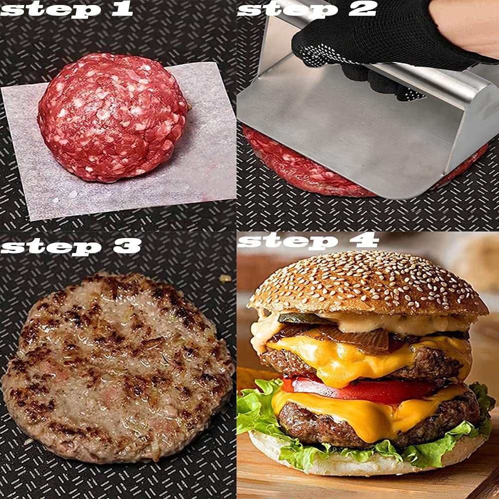 Presse à Steak Goshyda – Fonte Noire, Poignée Bois – Anti-replis, Pour Viande Et Bacon