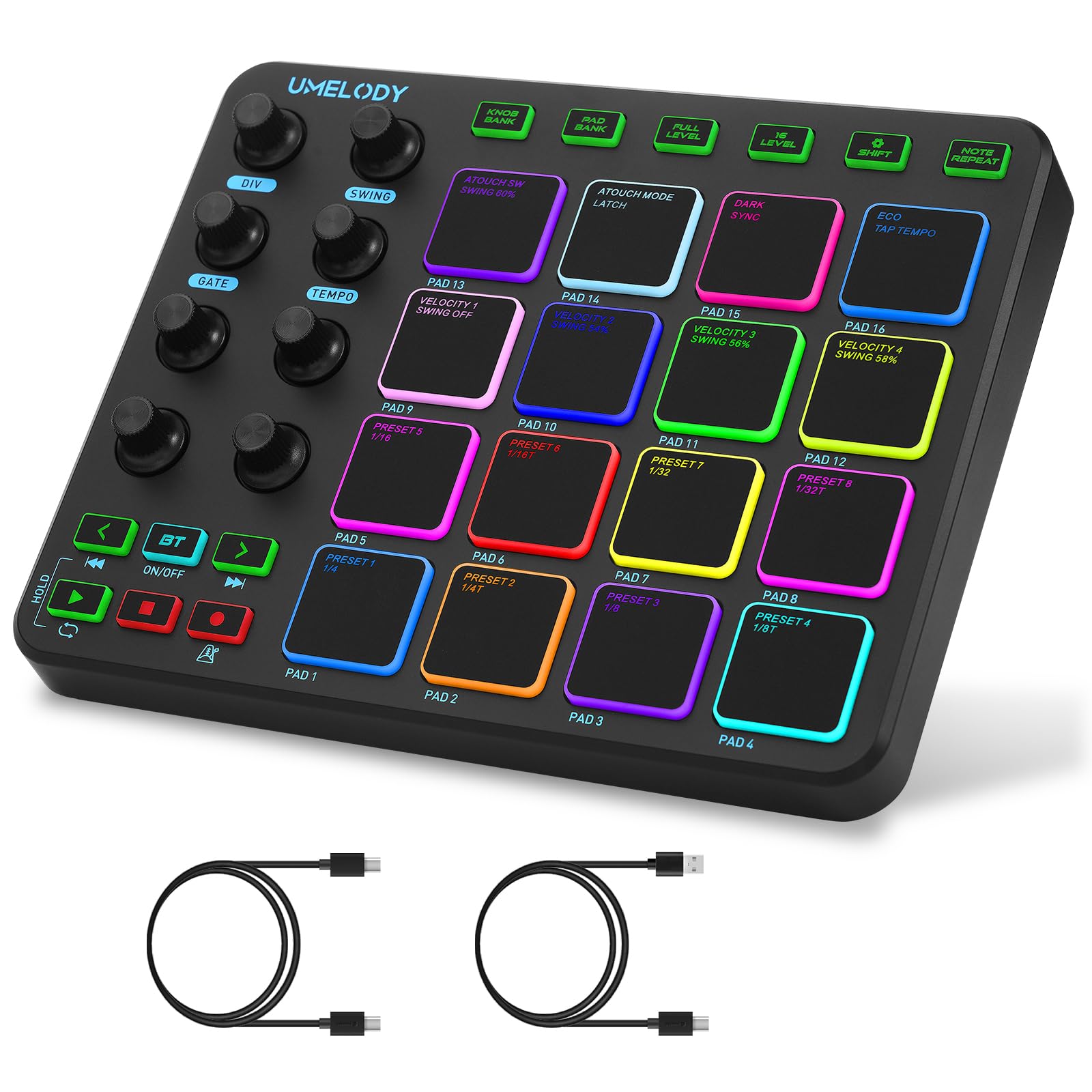 Amazon.com: Umelody JP-1 MIDI Pad Controller with Wireless