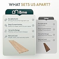 Vista 10 de Bme Hevea Encimera de Bloque de Carnicero de Madera Maciza, Superficie de Mesa de Madera, Superficie de Mesa de Bloque de Carnicero para Isla