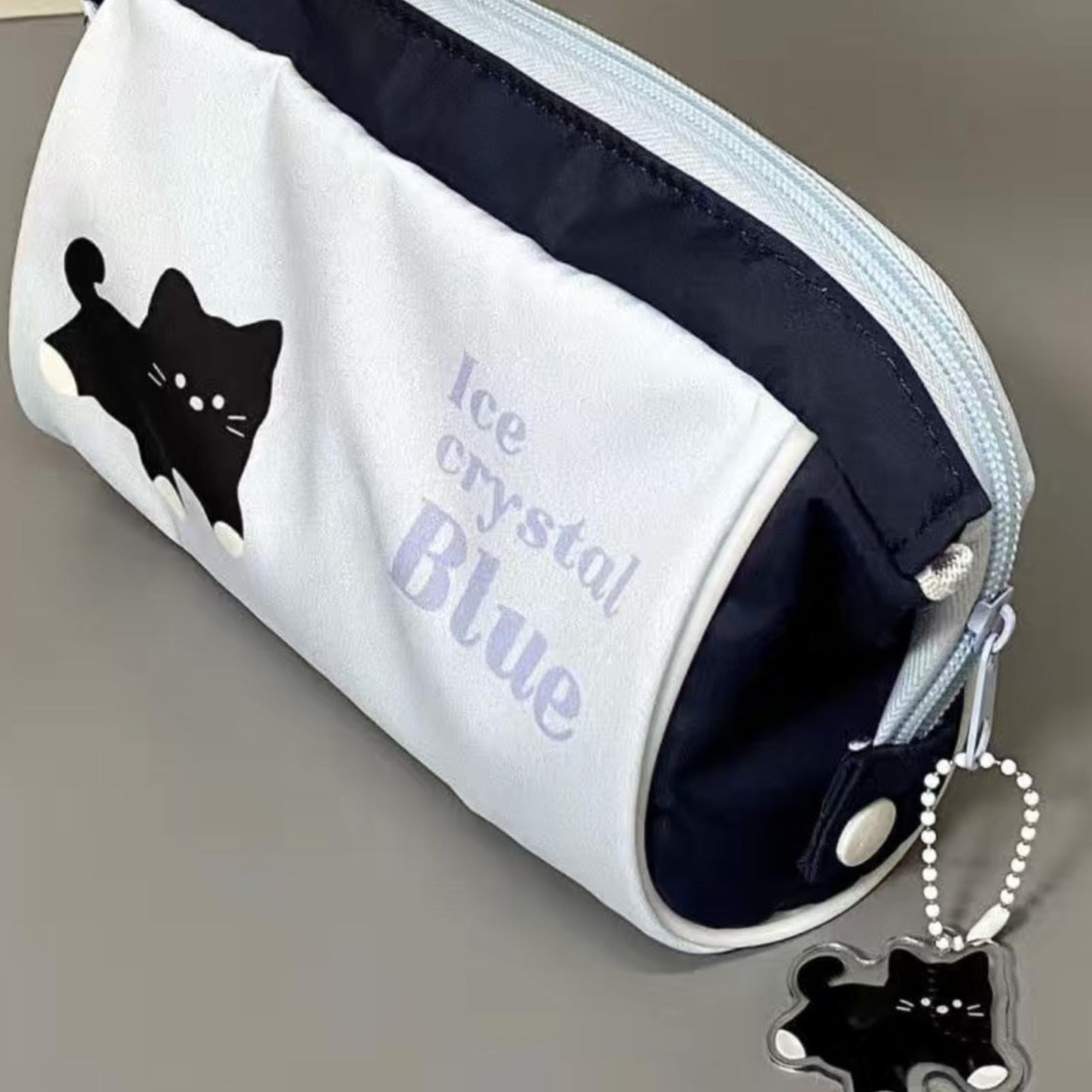 Estuche para lápices con diseño de gato negro, estuche para estudiantes, gato negro, bonito estuche para lápices, bolsa de papelería para y niñas, escuela secundaria, escuela primaria, cremallera