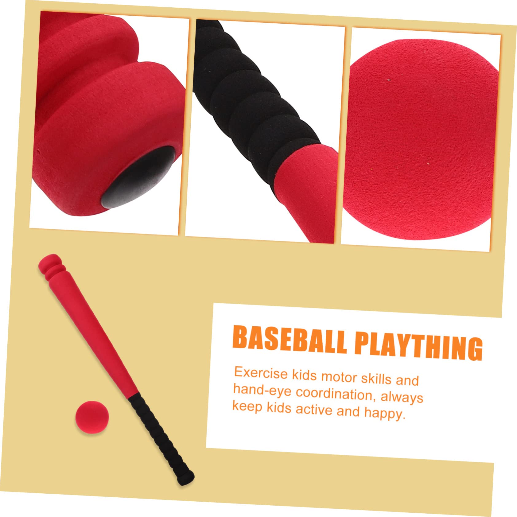 Generisch 1 Satz Baseballschläger Aus Schwamm Schaum Fledermaus Babyspielzeug Junge Sport-baseballschläger Aus Schaumstoff Baseball-t-Shirt Kleinkinderball Rot Schwamm Mit Hoher Dichte (Eva)