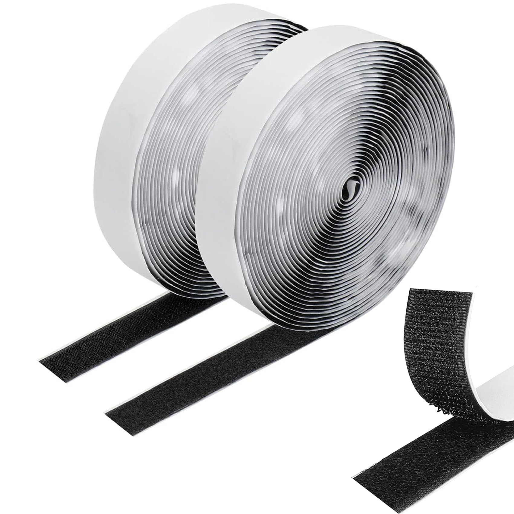 Feltro Adesivo Forte Biadesivo (20mm x 10m), Nastro autoadesivo extra forte, Per tessuto, parete, porta, metallo, vetro, Extra Forte Riutilizzabile, Nero