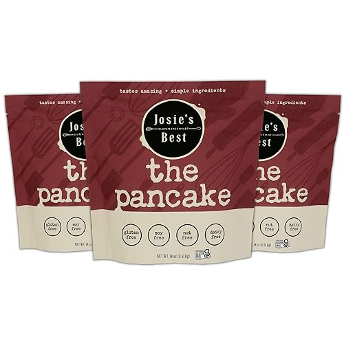Josie's Best - Mezcla de panqueques sin gluten (sin gluten, sin soja, sin nueces, sin lácteos) sabe increíble Ingredientes simples (paquete de 3