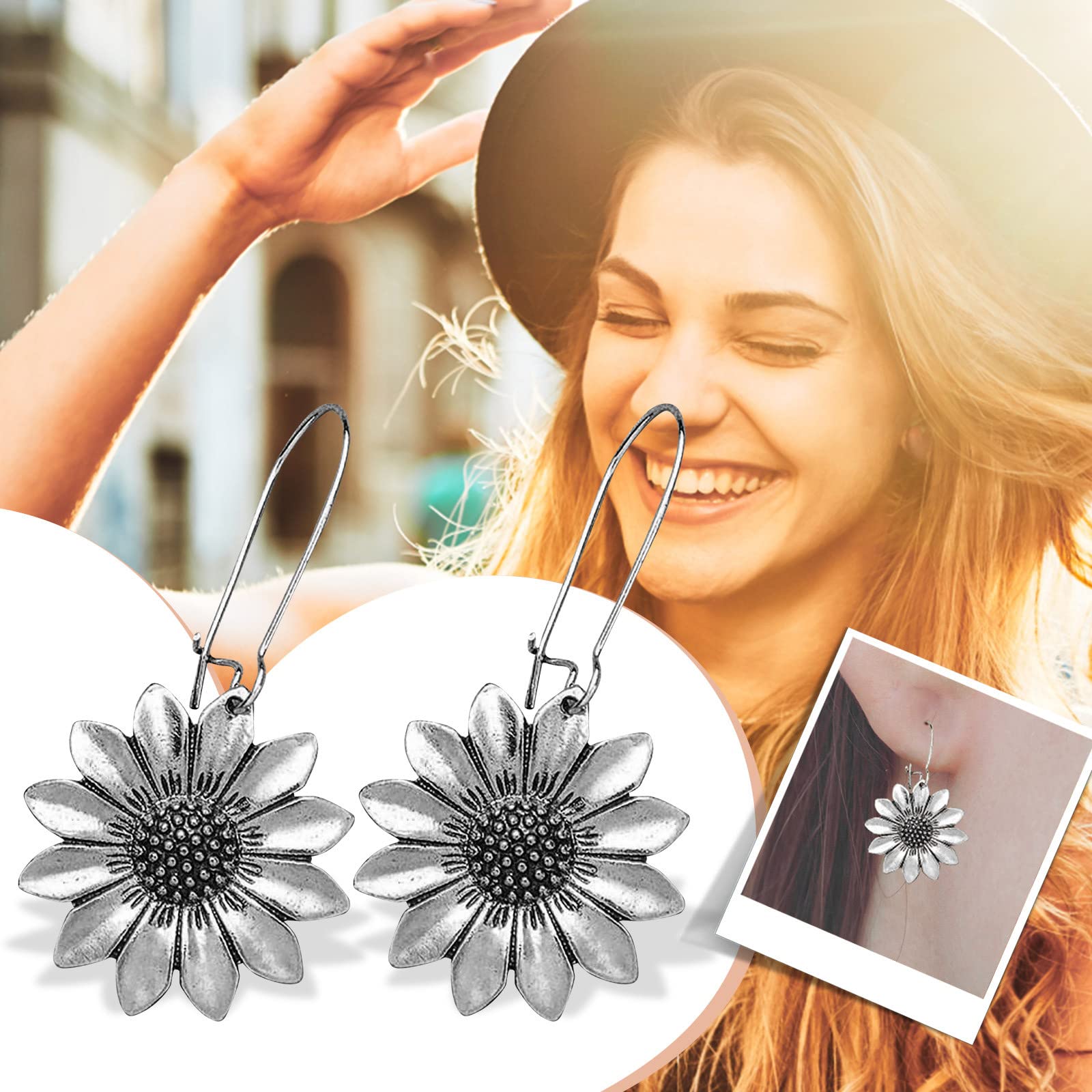 Amazon.com: Fashion Sunflower Daisy Earrings Women's Vintage