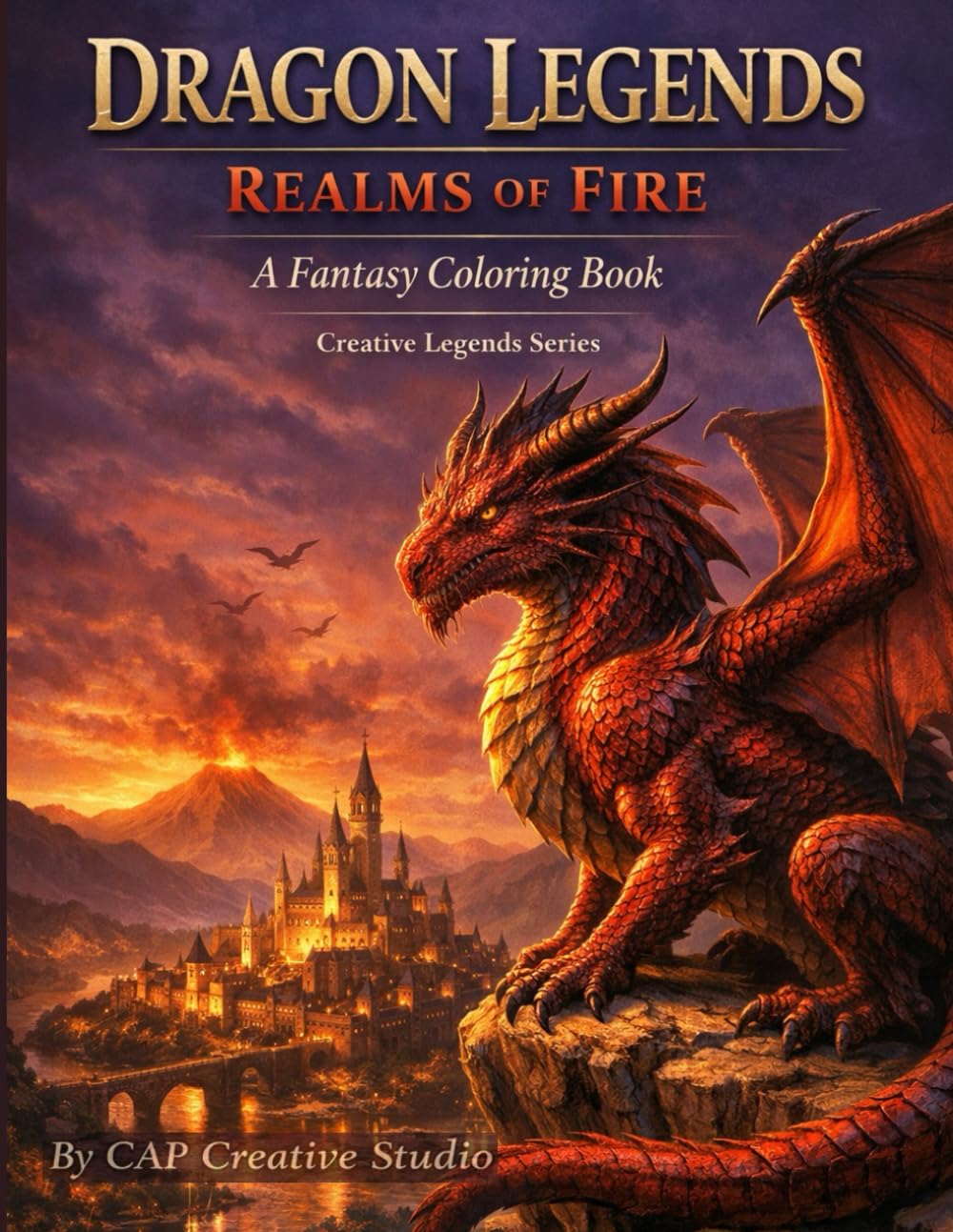 Dragon Legends: Realms of Fire: A Fantasy Coloring Book for Ages 9–12 (Creative Legends Series)