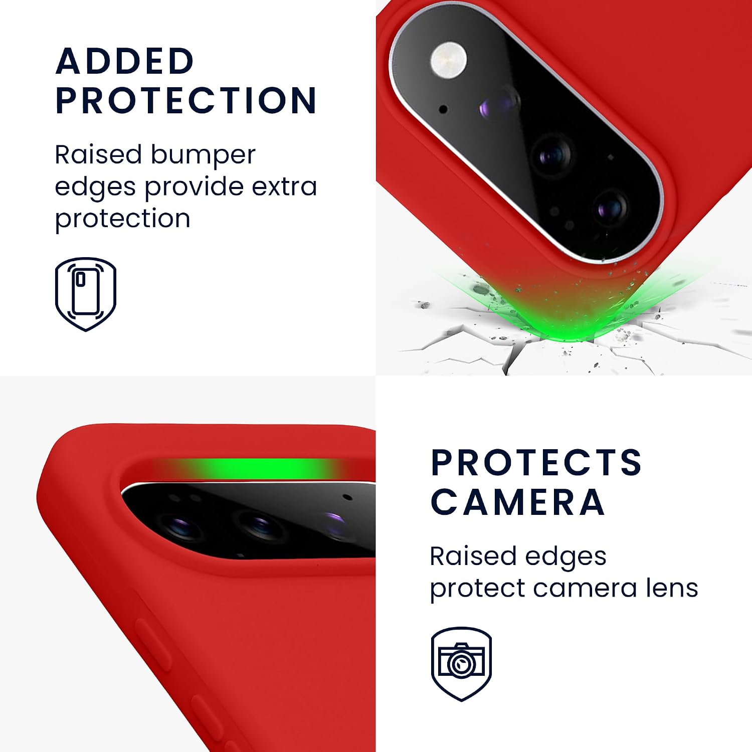 kwmobile Case Compatible with Google Pixel 11 / Pixel 11 Pro Case - TPU Silicone Phone Cover with Soft Finish - Classic Red image 3