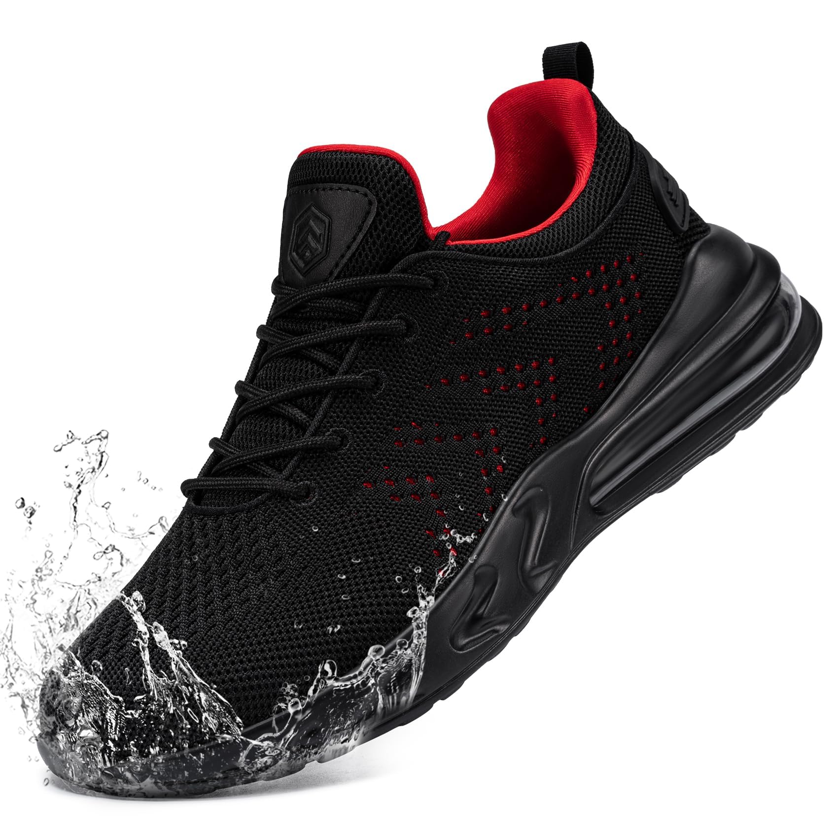LARNMERN Kochschuhe Herren rutschfest wasserfest,Schwarz Gra
