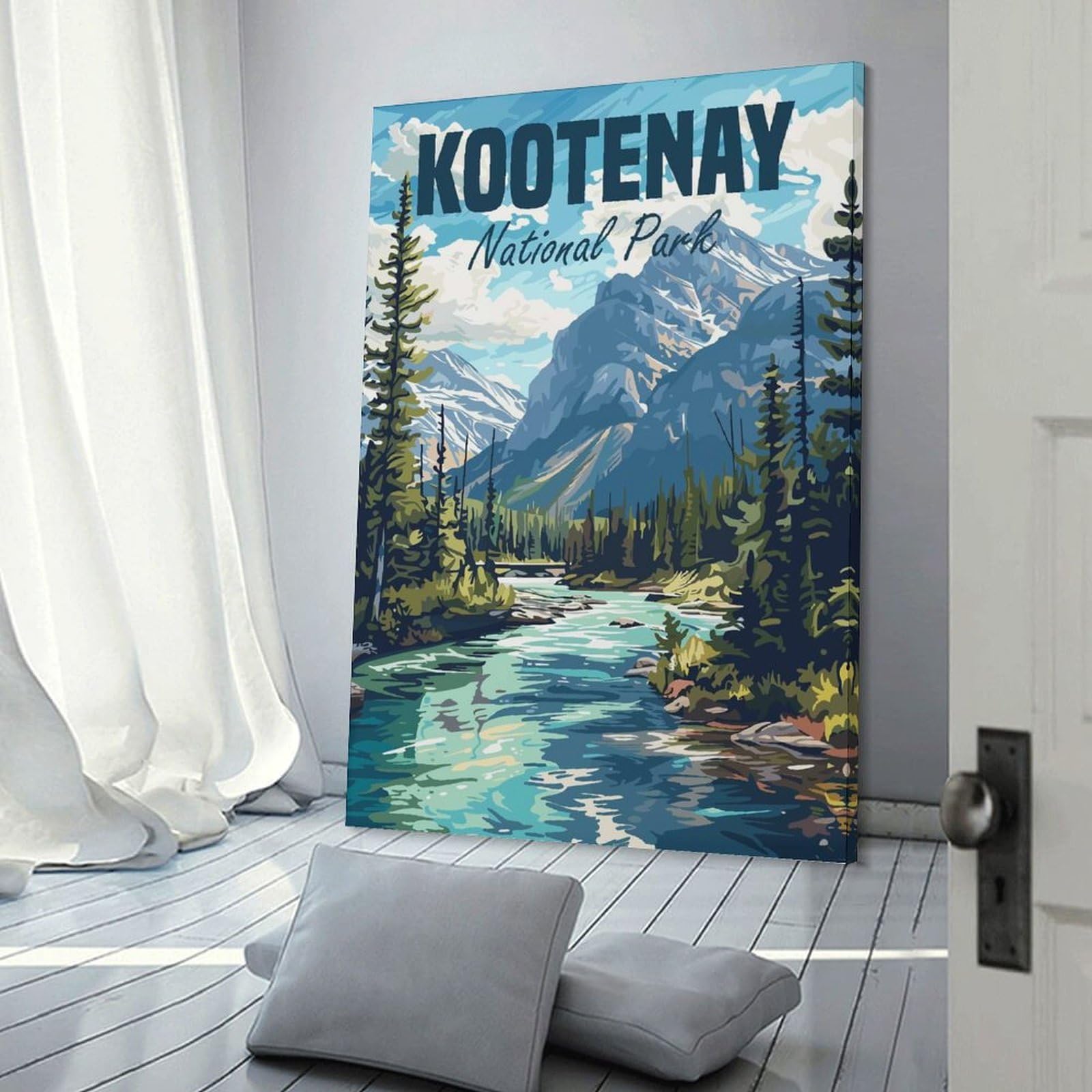 Junmoney Room Decor Wall Art Kootenay National Park, 20x30inch(50x75cm), for Home Office, Desk Area Or Studio, An Interior Accent for Desk Areas
