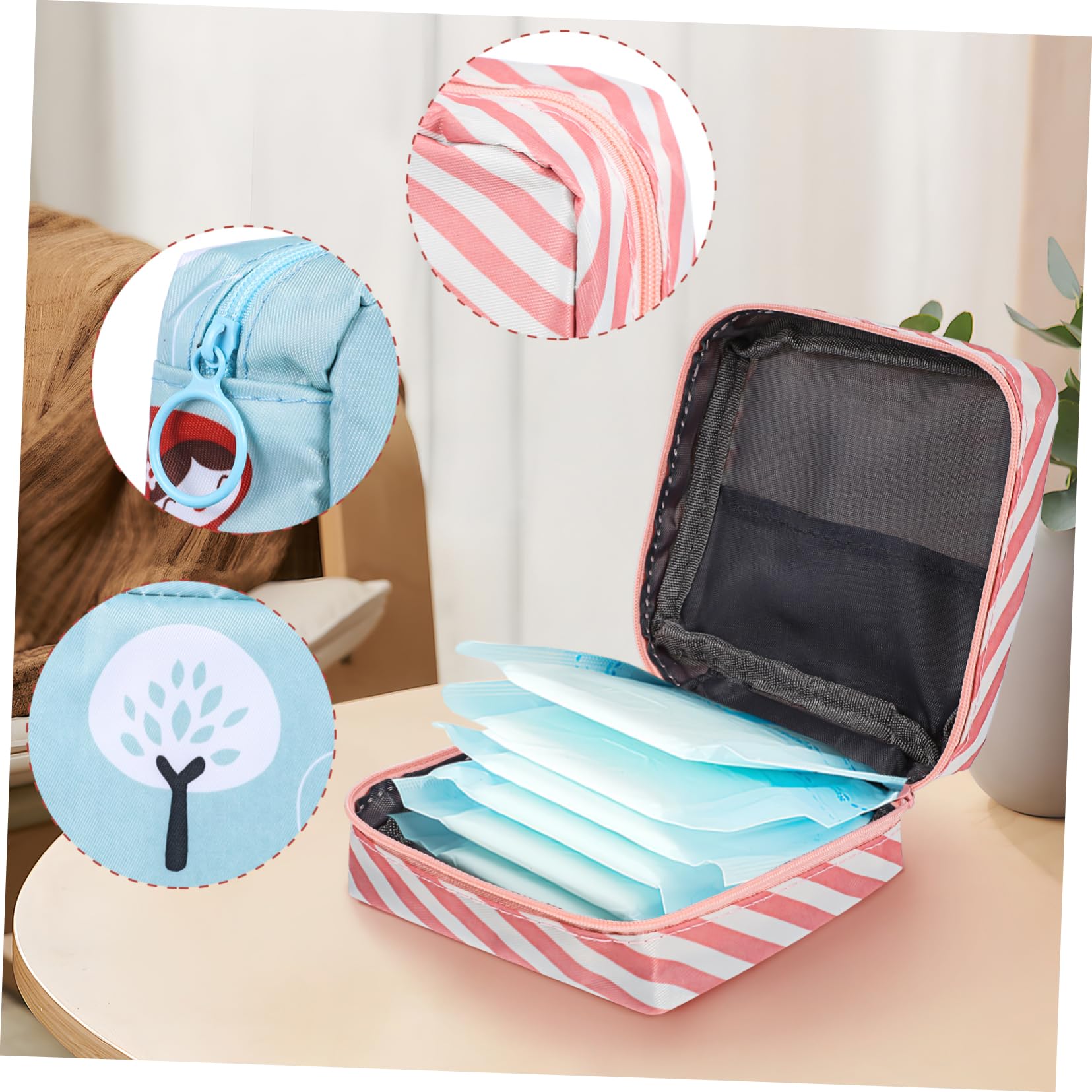 VALICLUD 3 Set Custodia Per Assorbenti Igienici Organizzatore Sacchetti Igienici Per Prodotti Femminili Sacchetto Del Periodo Porta Del Cuscinetto Sanitario Sempre Poliestere 3 Pezzi*3