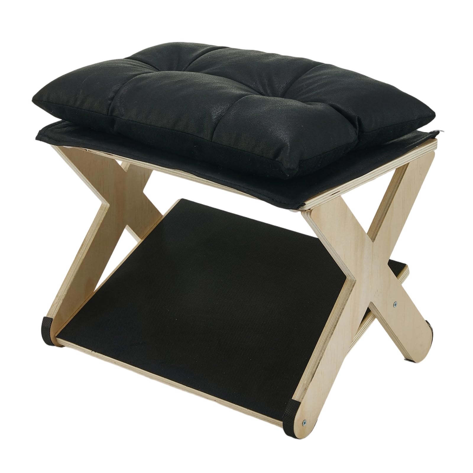 Foot Rest for Under Desk at Work, Non-Slip Wooden Under Desk Footrest, Ergonomic Foot Stools for Office Home (Black, OneSize) Black onesize