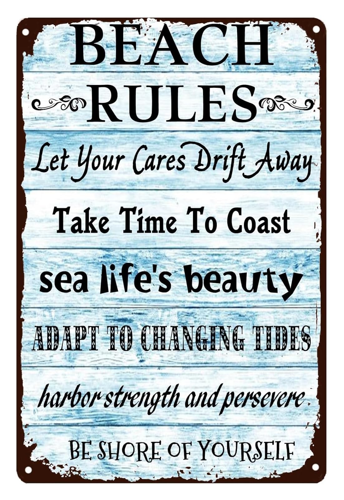 IDGTTLDF Beach House Relaxation Sign Vintage Tin Plaque Coastal Life Quote Retro Metal Wall-Art for Bathroom Wall or Sunroom 8 X 12 inch