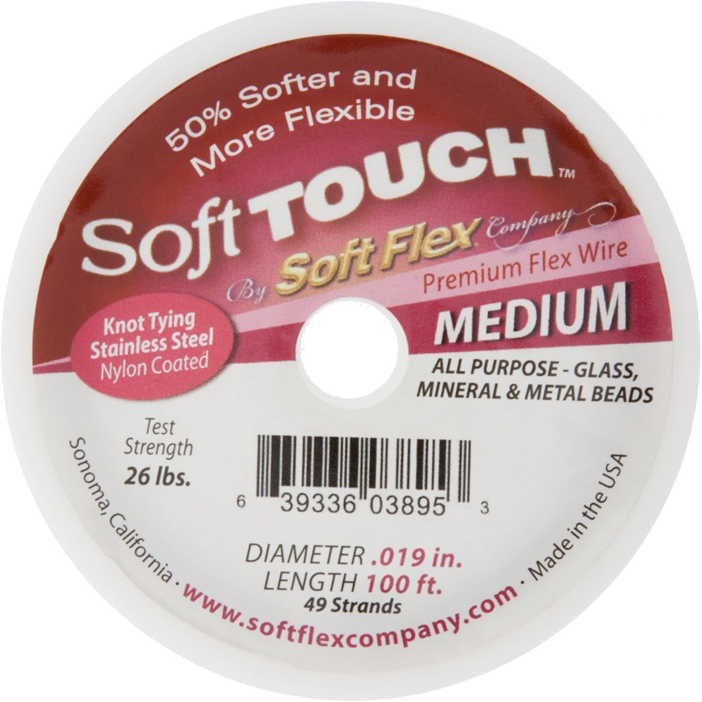 Soft Touch Bead Wire, Clear, 0.019 Inch, 100 Feet | BDC-401.19