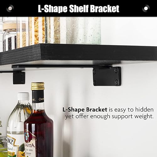 Miniatura 3 de YONSIN Soportes de estante de 8 pulgadas, paquete de 3 soportes de metal de ángulo de 90 grados para estantes de 8 pulgadas, soporta más de 150