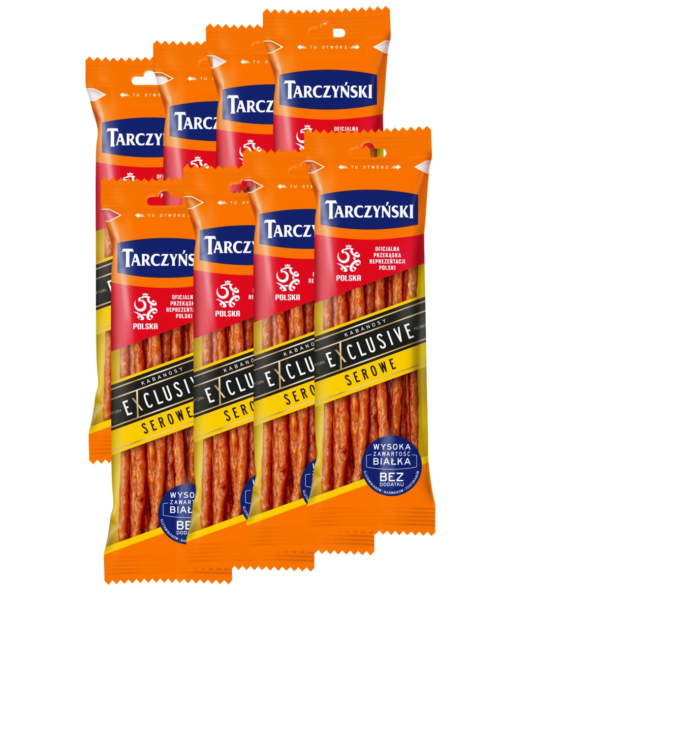 8 x Tarczynski Exlusiv Kabanosssi mit Käse 105g Tarczynski Kabanosy Exclusiv serowe