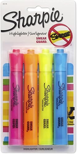 Sharpie Marcadores fluorescentes gruesos en 4 colores, 1 paquete