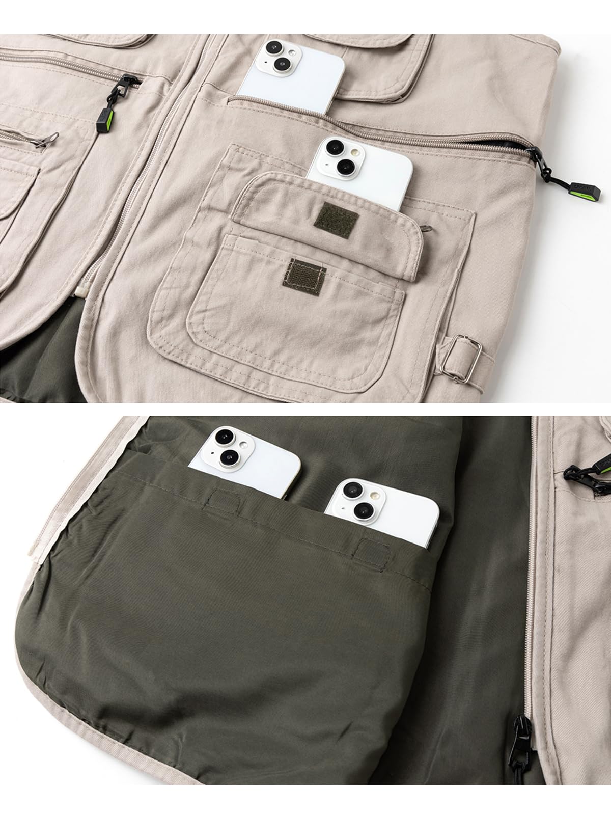 Gilet da Uomo con Multi Tasca Giubbino da Lavoro Smanicato Leggero Traspirante da Caccia e Pesca Fotografia Gilet Senza Maniche