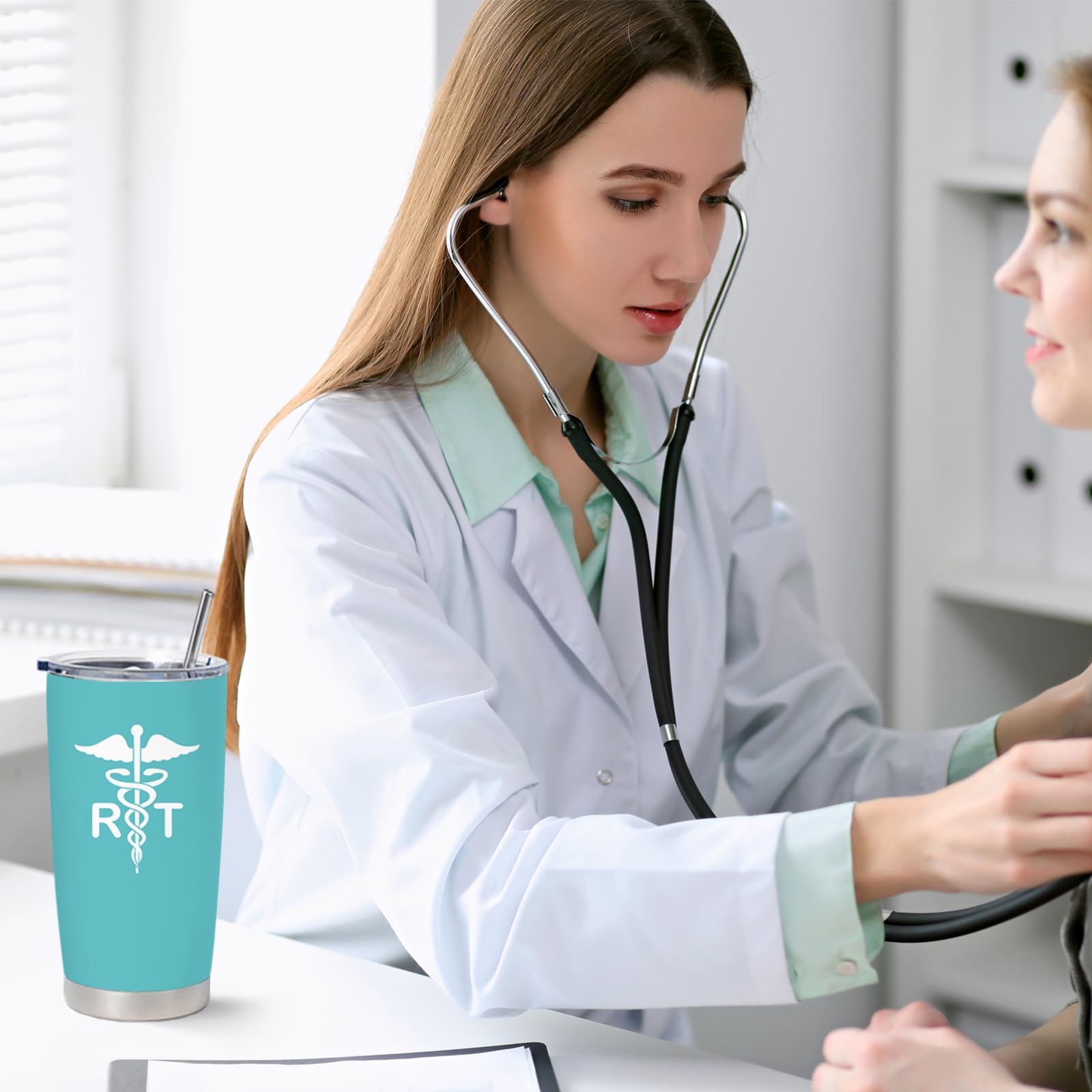 Respiratory Therapist Gifts - Appreciation Gifts for Respiratory Therapist - RT Gift for Women - Respiratory Care Week Gift, 20 oz Stainless Steel Tumbler With Lid & Straw