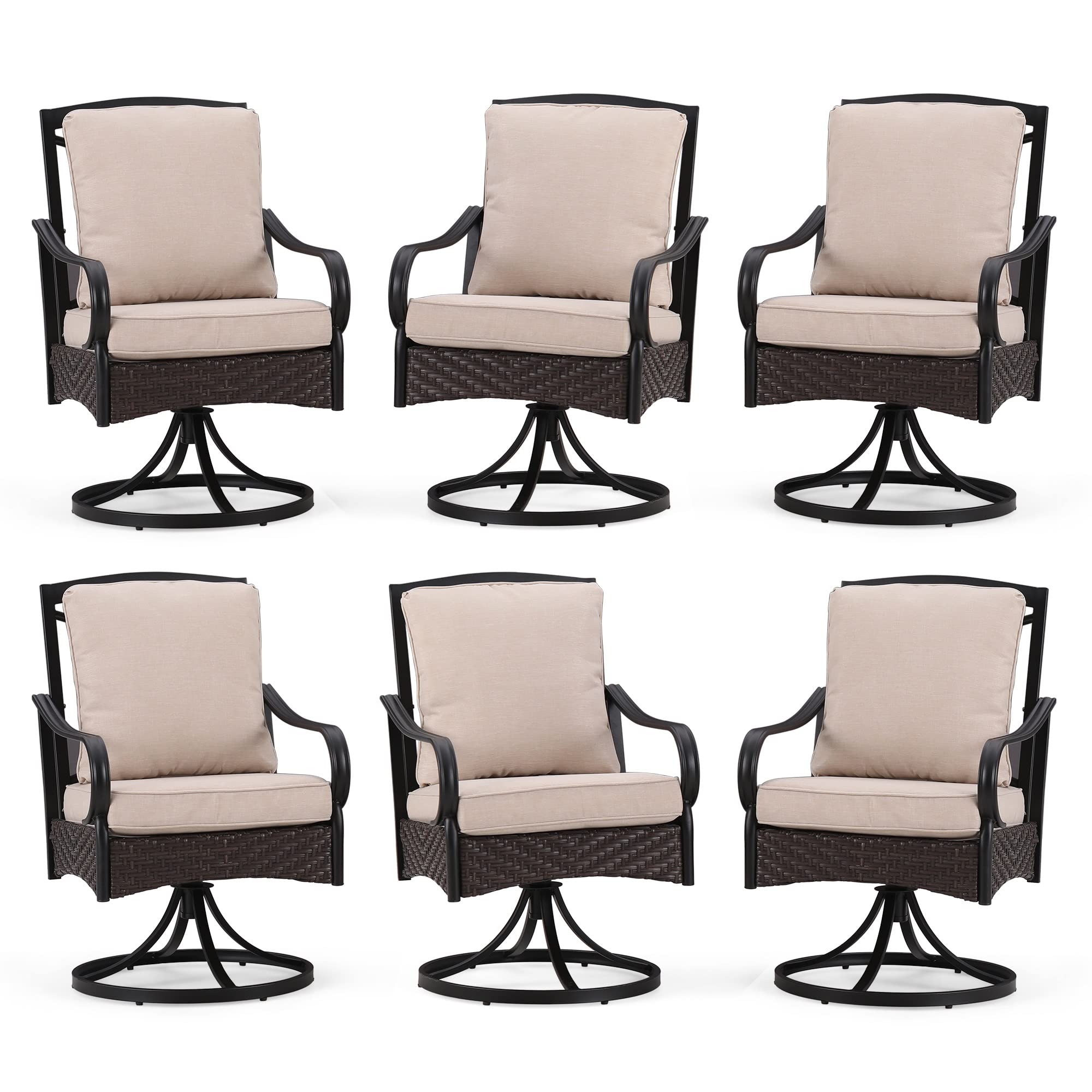 Buy Sophia & William Padded Patio Swivel Dining Chairs Set of 6 Outdoor