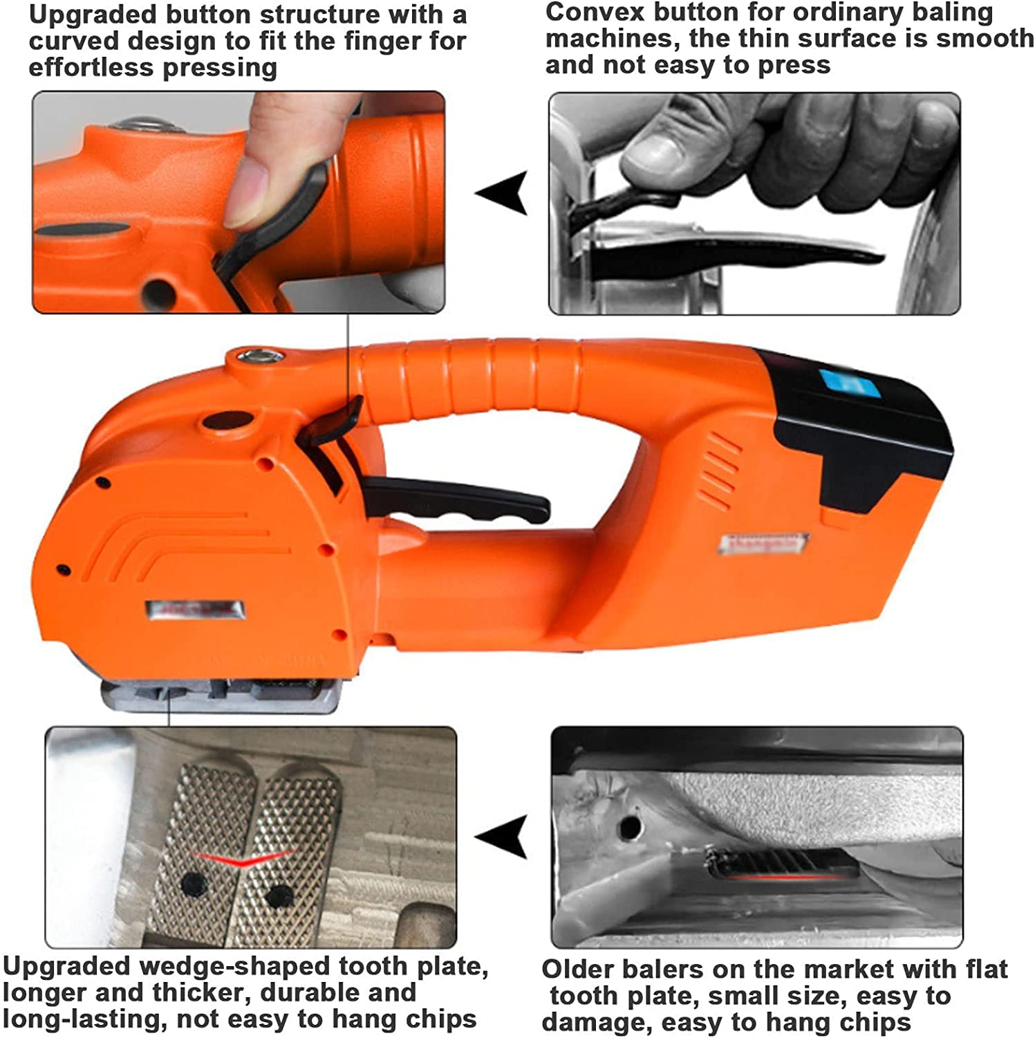 Machine de cerclage électrique Automatique pour palettes et cartons, alimentée par Une Batterie de 6000 mAh, Machine de cerclage Manuelle pour feuillards PP et Pet.