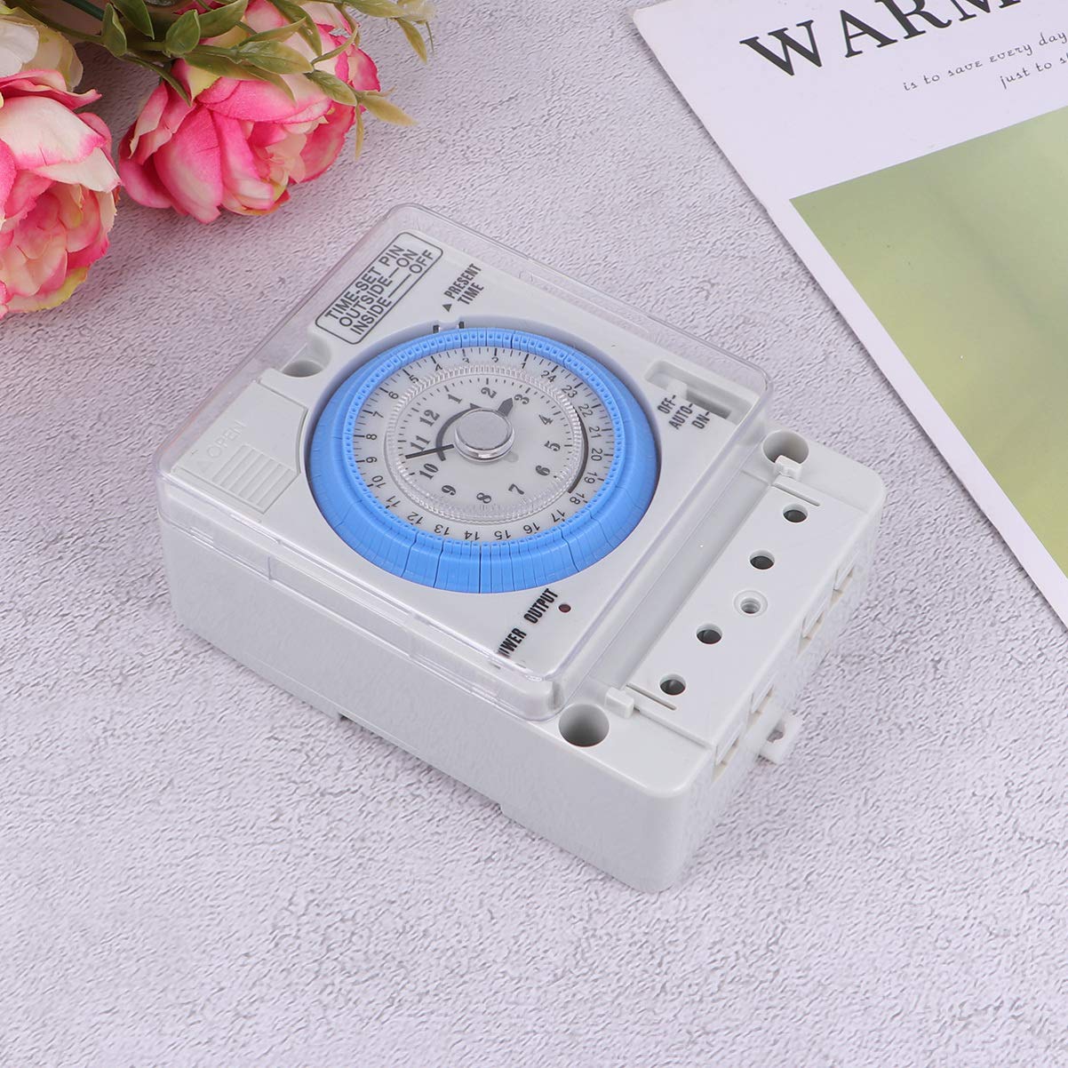 INOOMP Temporizador Mecánico de Cocina Blanco Diseño Simple, Material Pc, Precisión en Control Preparar Pancakes y Pasteles, Voltaje 110-230vac