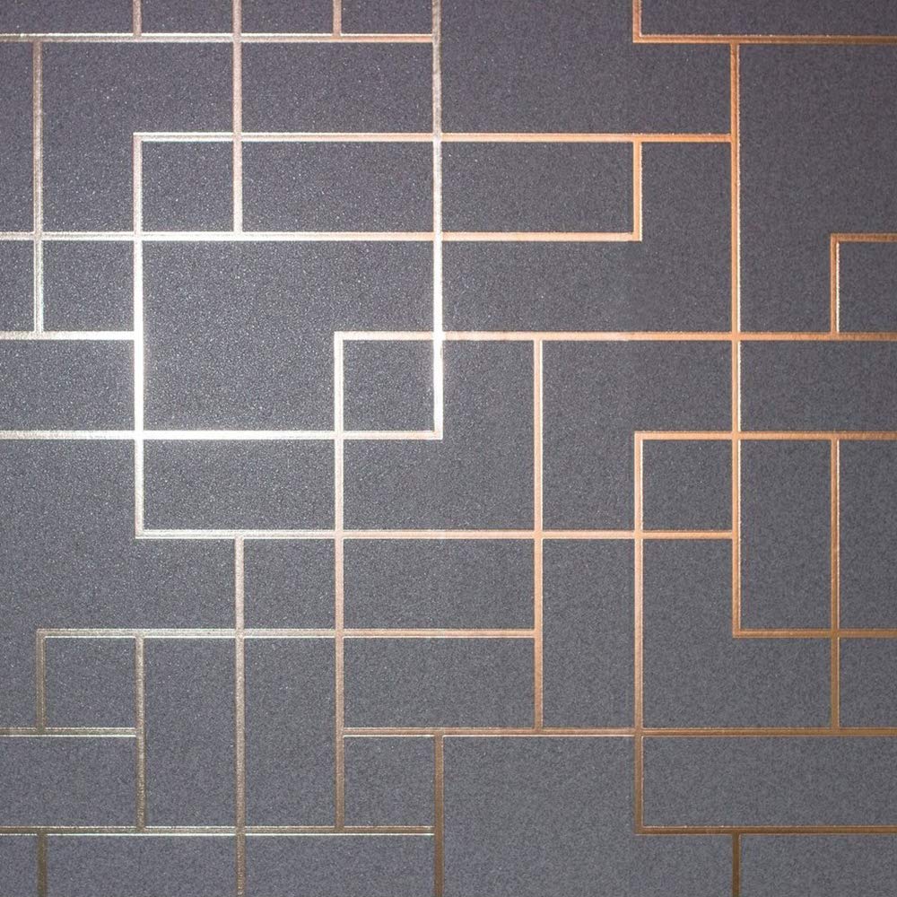 Fine Decor Rose Gold Platinum Square Geo