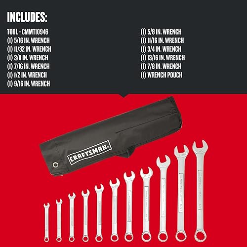 Miniatura 2 de CRAFTSMAN SAE - Juego de llaves combinadas, 11 piezas (CMMT10946)