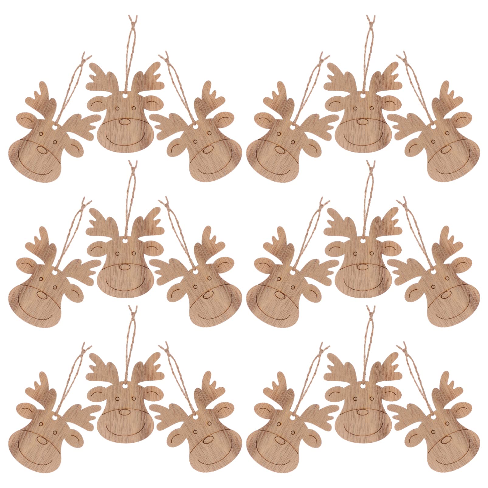 LIFKOME Pezzi Di Legno Fai Da Te Ciondoli a Forma Di Cervi Decorazioni Natalizie Da Appendere Per Albero Di Natale Accessori Artigianali Leggeri Per Ambienti Interni e Feste Di Natale