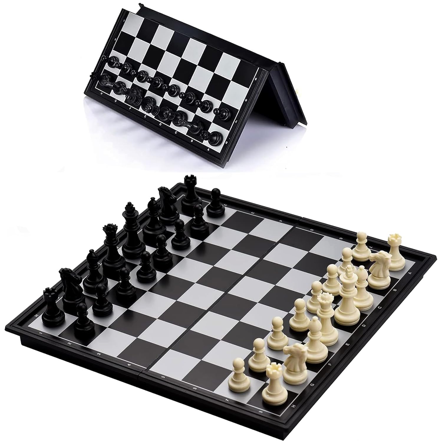 BOLDSTUFF Pocket Size Mini 8" Inch Travel Chess Set with Folding Chessboard Game Practice and Play Educational Toys for Kids and Adults | Charming Black & Ivory Color | (B0DHZ72XFZ) Amazon Price History, Amazon Price Tracker