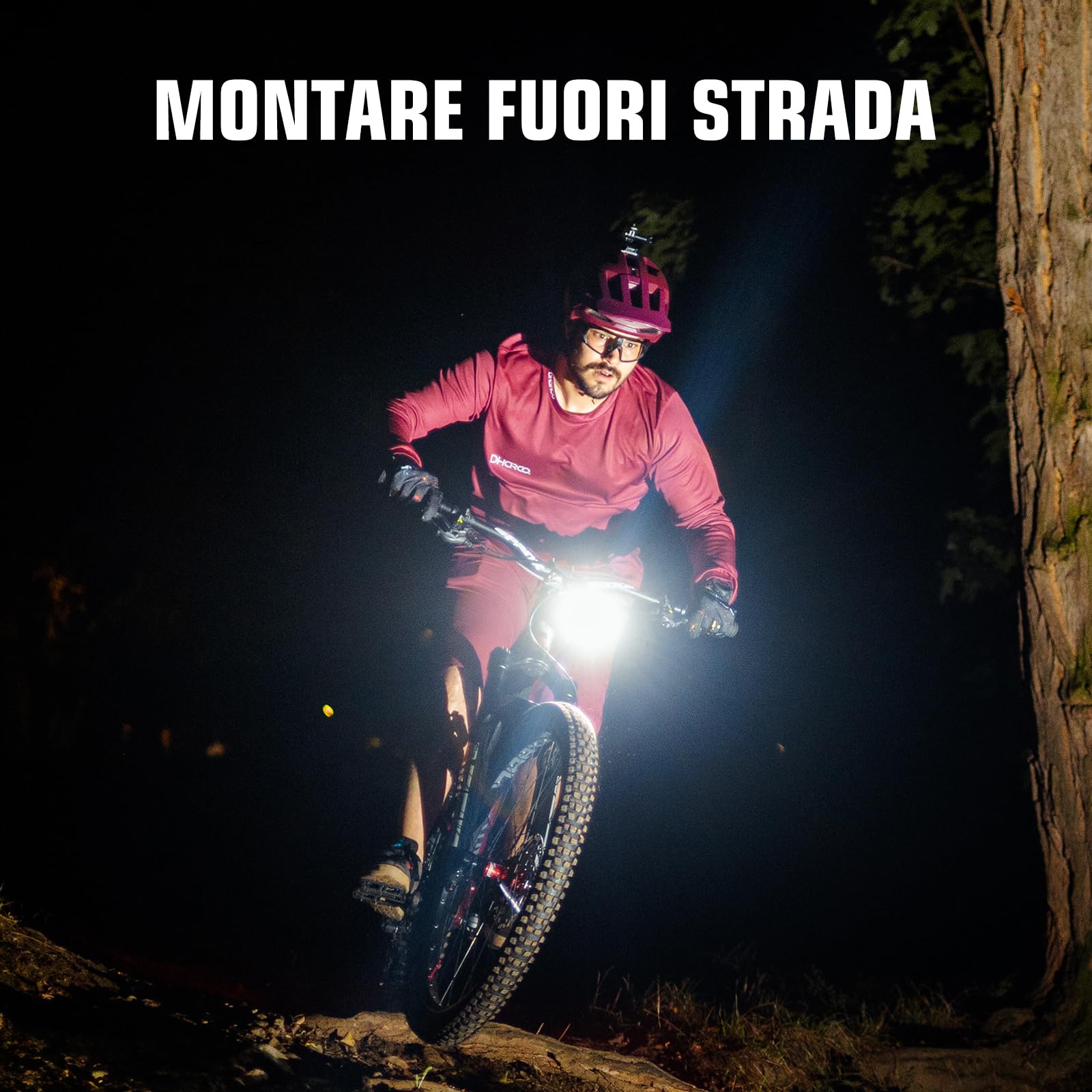 Gaciron RAPTOR Luce Bicicletta Anteriore a doppia fonte luminosa,3000lm 10000mAh luci bicicletta led ricaricabile impermeabile IPX6,Faro anteriore per bicicletta in alluminio con telecomando wireless