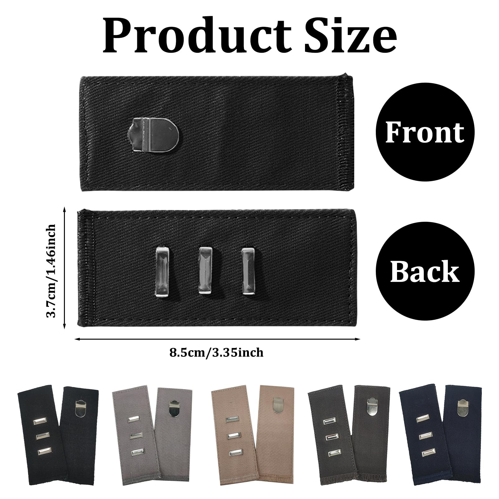 Nadiaen 7Pcs Waist Extender for Trousers,Trouser Extenders for Men,Waist Extenders for Women,Button Extender for Trousers Ideal for Adjusting the Waistline of Pants,Jeans and Skirts - Image 2
