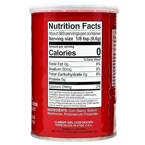 Miniatura 5 de Paquete de polvo de hornear sin aluminio para cocinar con (3) recipientes de 8.1 onzas de polvo de hornear Rumford y una (1) cuchara medidora todo