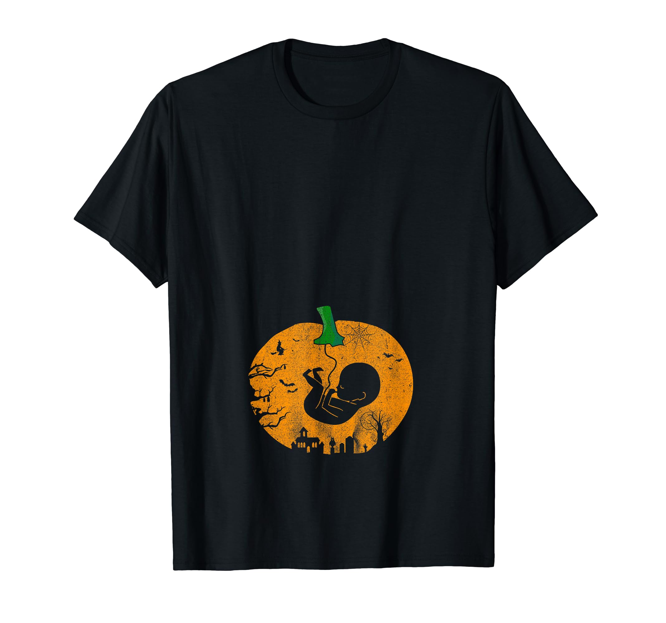 Tienda de Halloween para embarazadas de CheesyB Disfraz de Halloween del embarazo divertido Bebé calabaza Camiseta